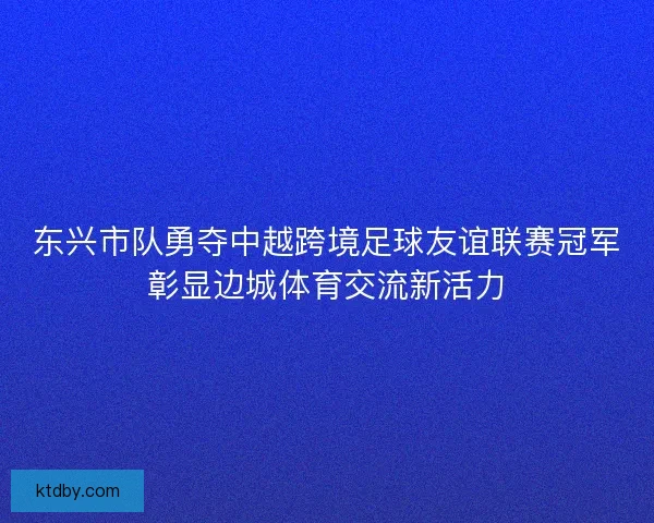 东兴市队勇夺中越跨境足球友谊联赛冠军彰显边城体育交流新活力